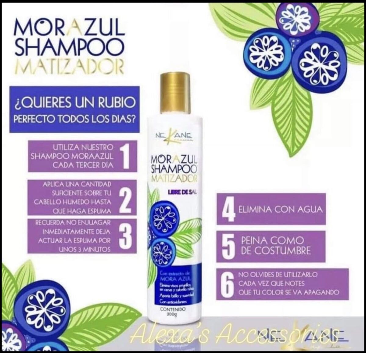 Nekane Morazul Blue Toning Shampoo & Hair Mask Kit - 10.58 oz Each for Blonde & Gray Hair Care