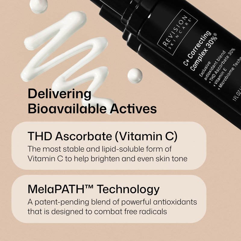 Revision Skincare C+ Correcting Complex 30%®, Anti Aging Antioxidant Blend with Vitamin C, Supports Healthy Skin, 1 fl oz
