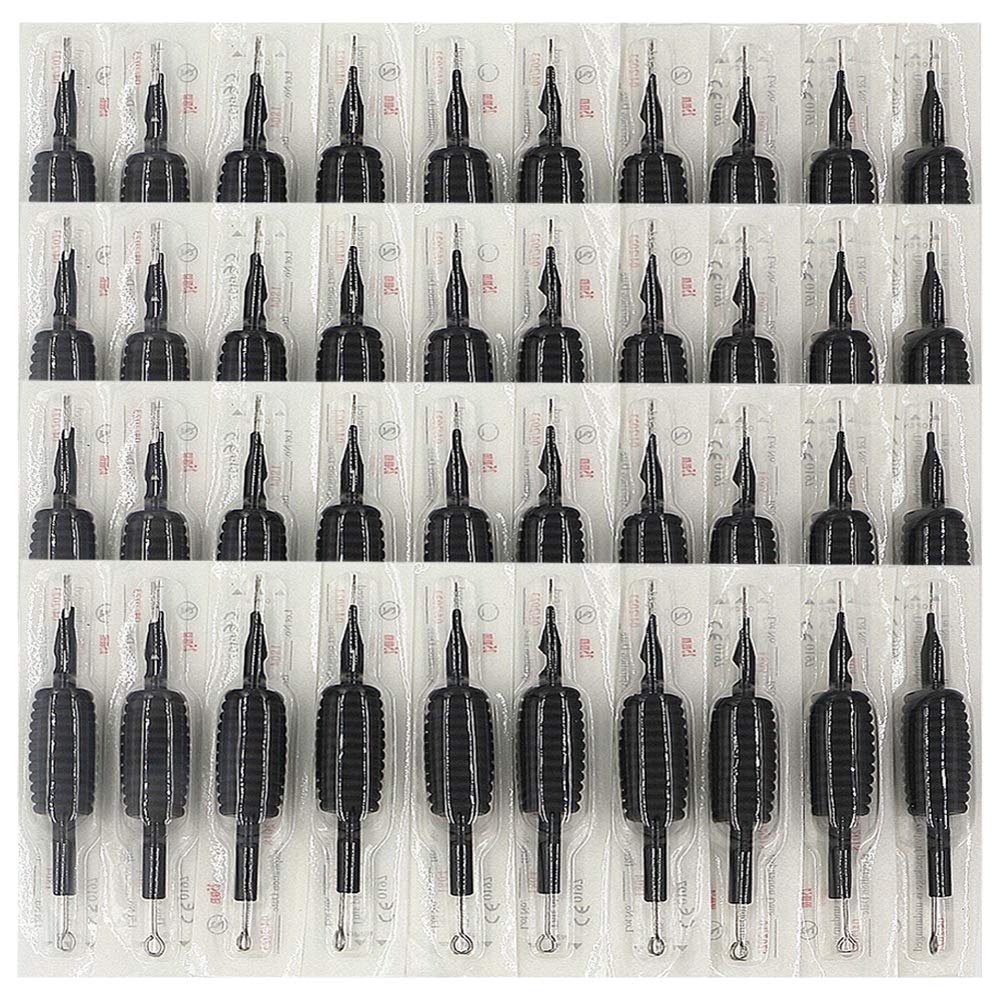 Tattoo Needles and Tubes Combo - 40 Pcs Disposable Tattoo Tubes with Assorted Needles 3RL-9M1 | Perfect for Tattoo Machines
