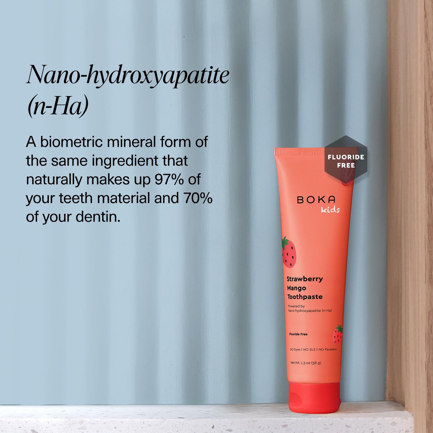 Boka Fluoride Free Toothpaste Nano Hydroxyapatite Toothpaste - Strawberry Mango Flavor, 1.3 oz 2pk