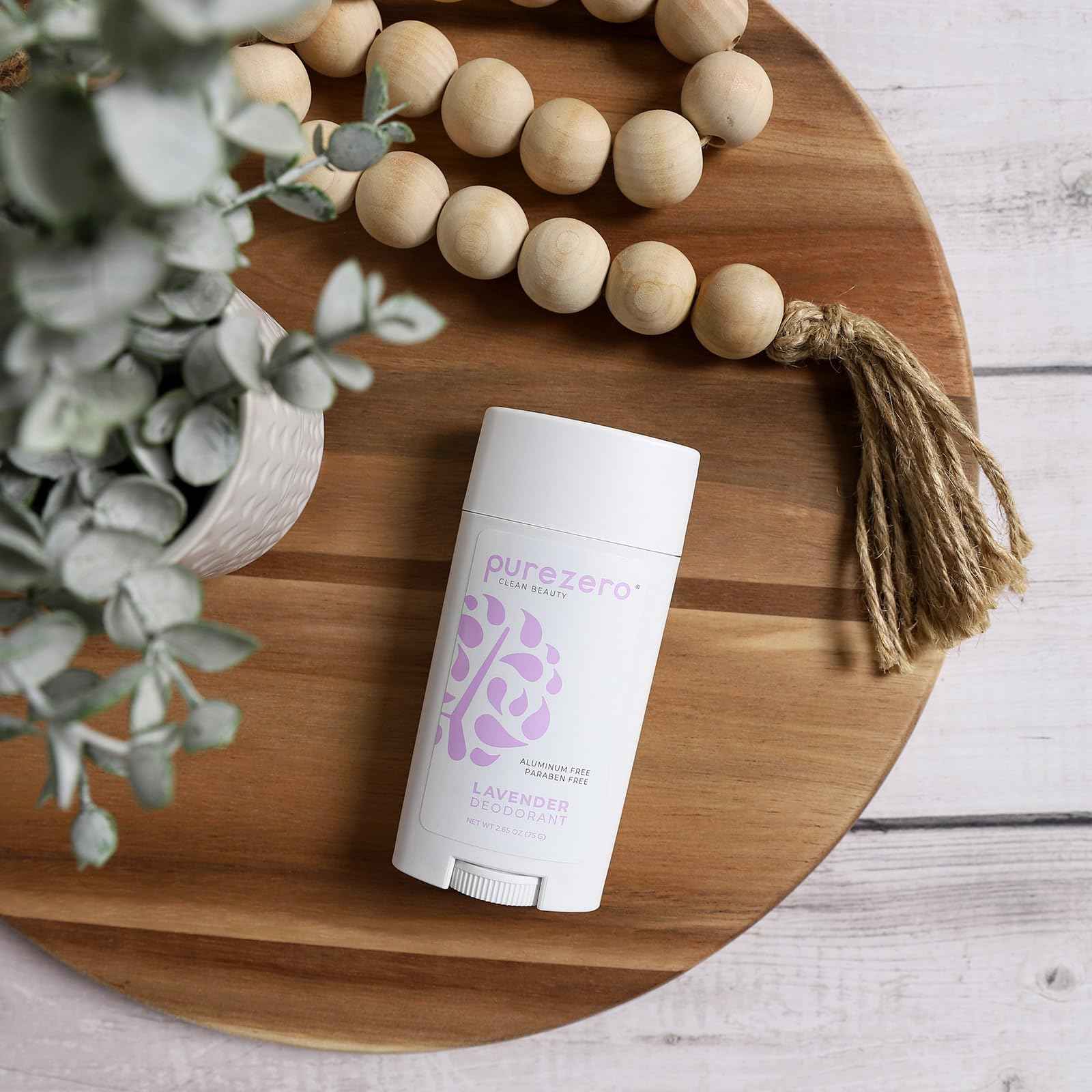 Purezero Deodorant | LAVENDER | Aluminum & Paraben Free with Baking Soda and 24-Hour Odor Protection | For Women & Men | Infused with Shea Butter & Coconut Oil (2 Pack)