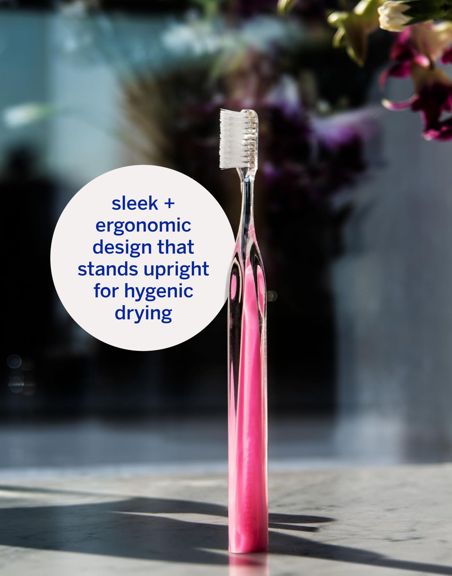 Supersmile Crystal Collection Toothbrush, Pink Diamond, Manual Toothbrush, Patented 45° Angled Soft Bristle Toothbrush with Dupont® Bristles, Ergonomic Handle for Sensitive Teeth, Safe for Veneers