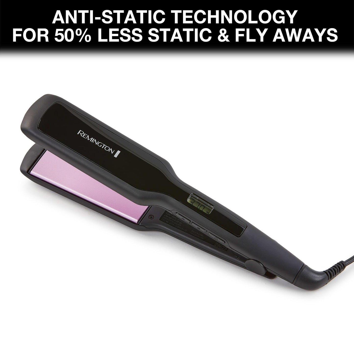 Remington 1 3/4" Flat Iron, Hair Straightener with Anti-Static Technology, 30-Second Heat Up & 60 Minute Auto Shut-off, 30% Longer Ceramic Floating Plates, Titanium + Ceramic Coating