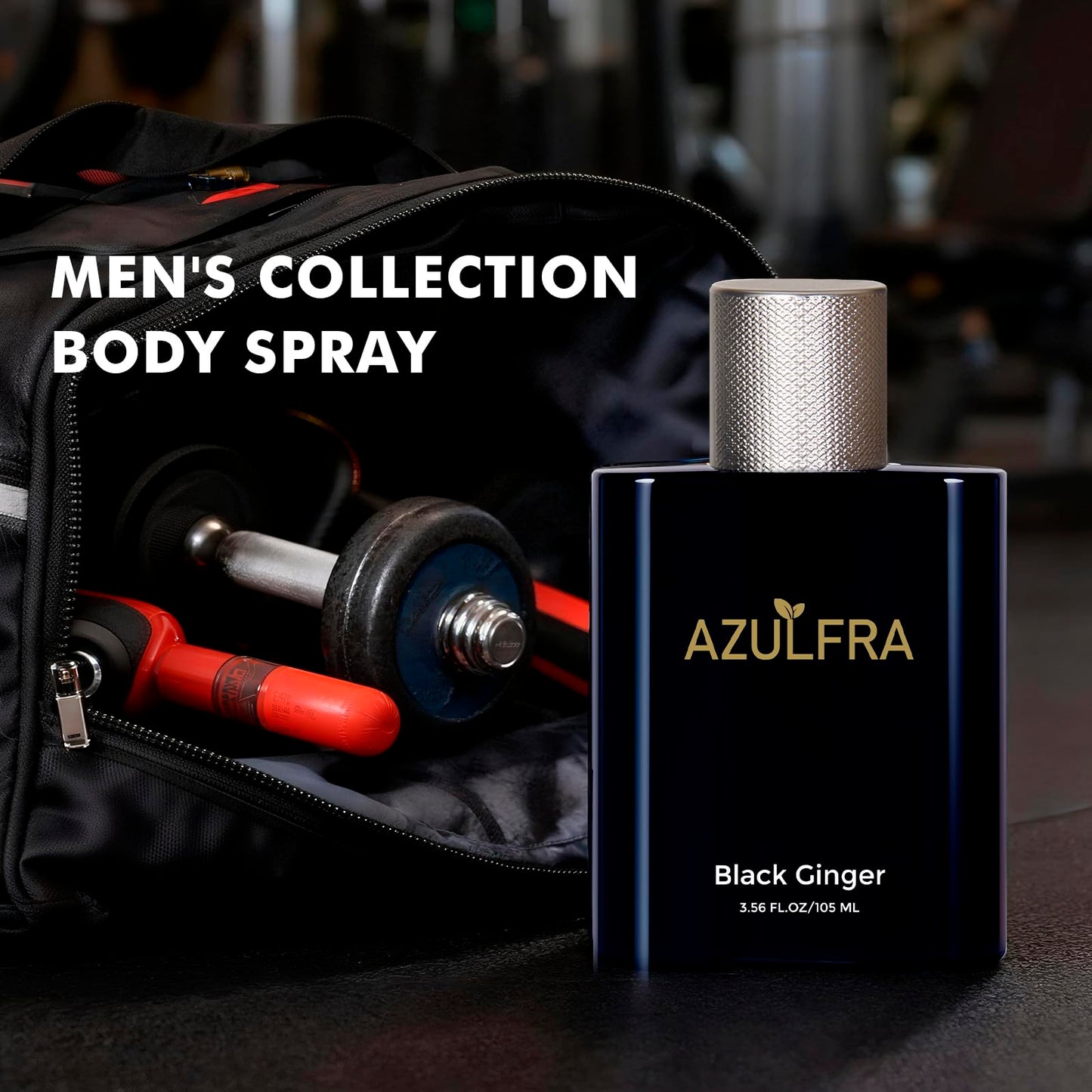 Azulfra Body Spray for Men, Mens Body Refreshing Spray, Notes of Lemon Ginger and Sandalwood, 3.56 Fl.Oz