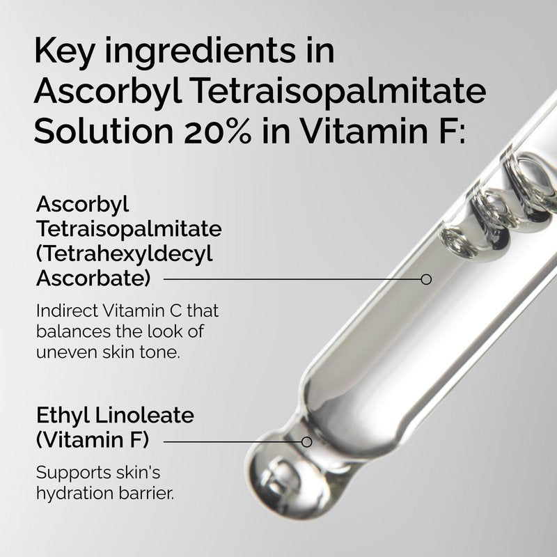 The Ordinary Ascorbyl Tetraisopalmitate Solution 20% in Vitamin F, Hydrating Vitamin C Oil for Even Skin Tone, 1 Fl Oz