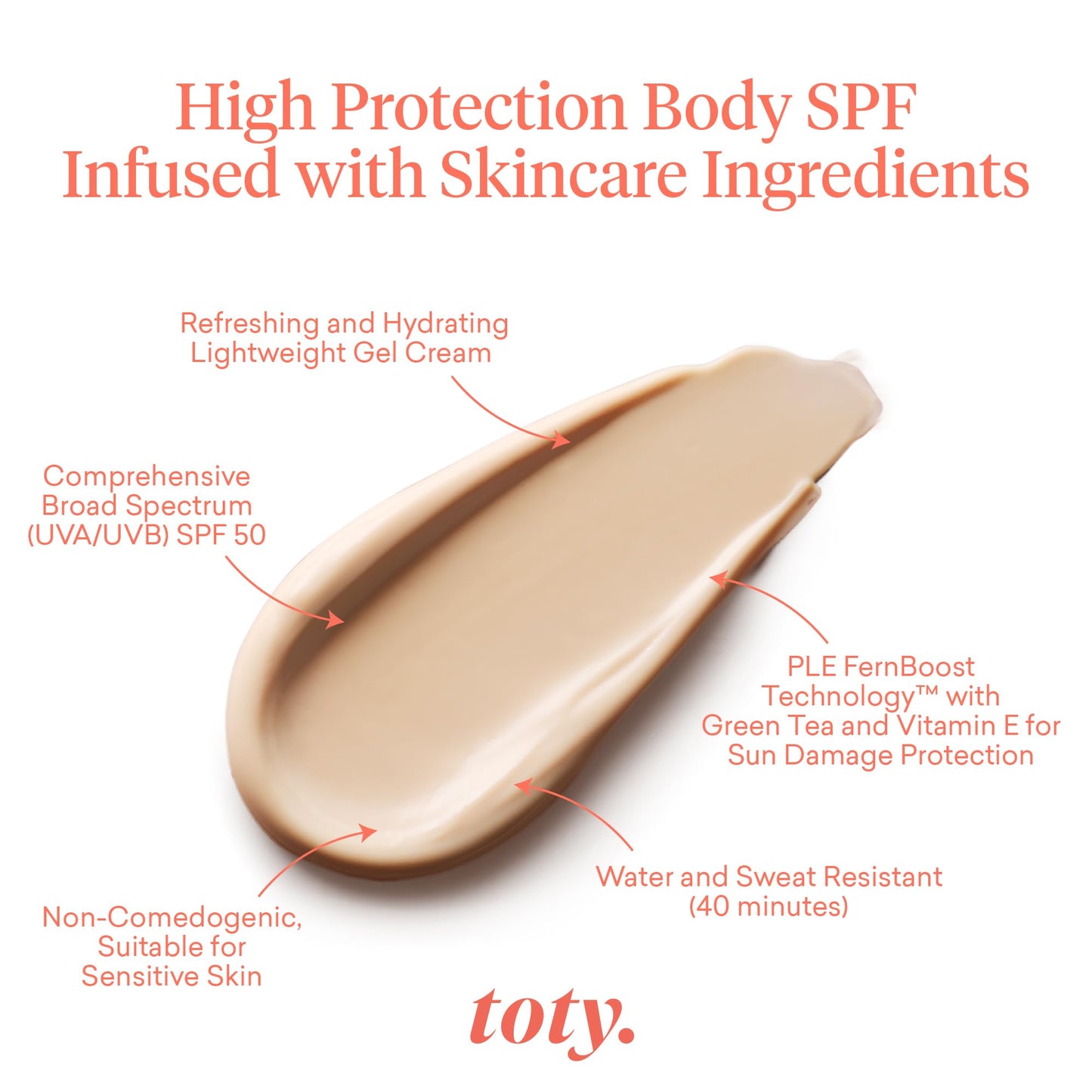 Toty by Sofia Vergara - Solaria Body SPF 50 Refreshing Antioxidant Sunscreen - UVA/UVB Protection - Weightless Body SPF for All Skin Types - Water & Sweat Resistant - 5.07 fl oz