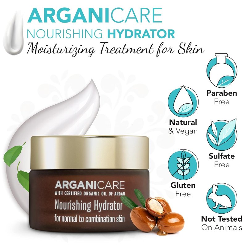 Arganicare Argan Oil Nourishing Hydrator - Deep Moisture for Dry Skin | 1.7 Fl Oz