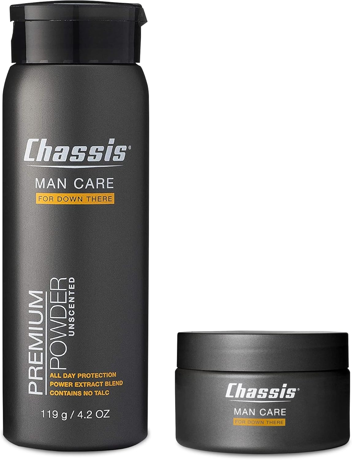 Chassis Talc-Free Body Powder for Men - Unscented Moisturizing Skin Protectant Bundle