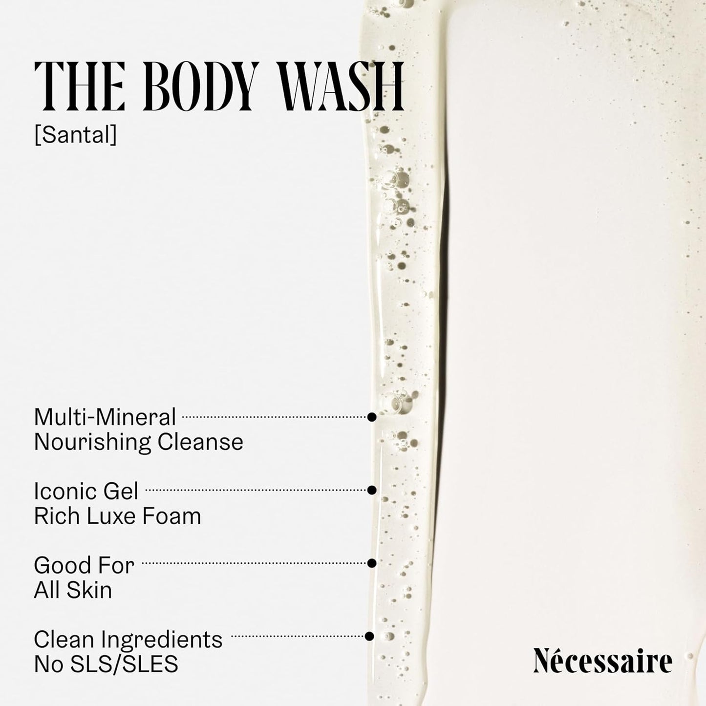 Nécessaire Body Wash Santal - Multi-Oil Shower Gel for Sensitive Skin | 500ml/16.9 fl oz