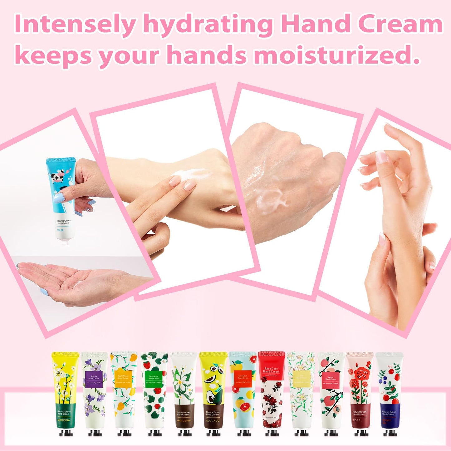 UHBYJM 120 Pack Hand Cream for Women,Bulk Hand Lotion Travel Size for Dry Cracked Hands,Moisturizing Hand Care Cream,Natural Plant Fragrance Mini Hand Lotion Gifts For Birthday Party Favors,10 Styles