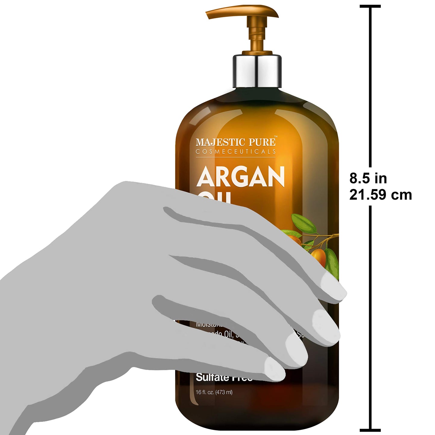 MAJESTIC PURE Argan Oil Shampoo and Conditioner Set | Nourishing & Promotes Soft and Silky Hair | Sulfate Free | For All Hair Types, Men and Women - 2 x 16 fl oz