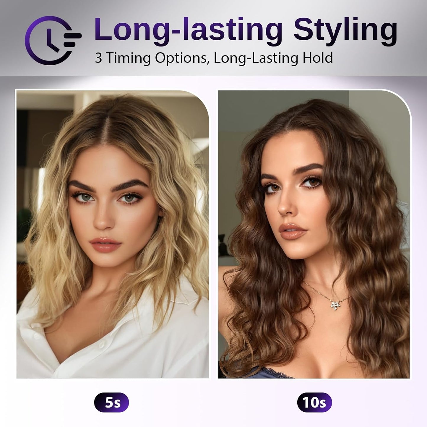 Waver Hair Tool | NOVUSPRO Ionic Hair Crimper & Wave Curling Iron for All Hair Types - Adjustable Temps & Anti-Scald (1.4")