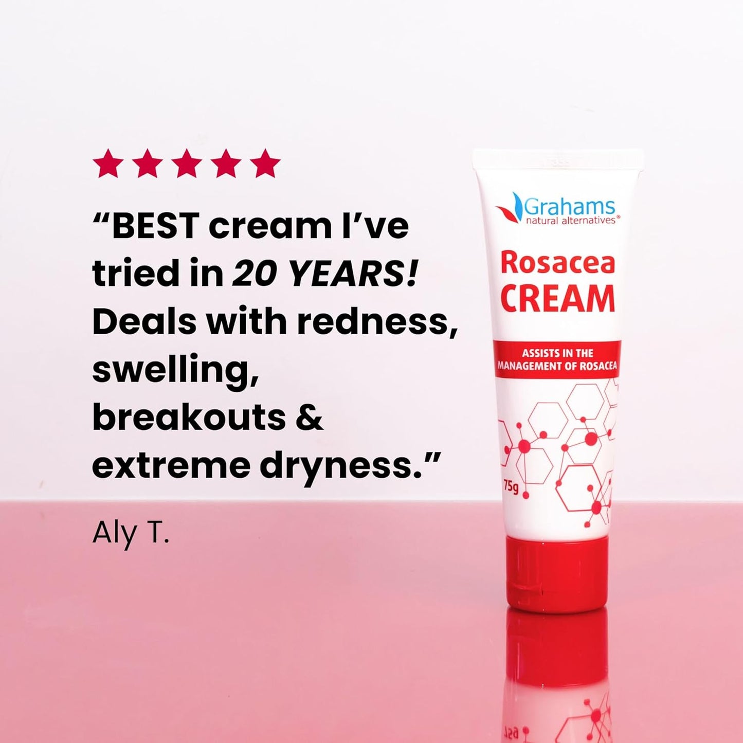 Natural Rosacea Treatment - Anti-Redness Face Cream to Soothe Flare-Ups | Hypoallergenic, Steroid-Free (2.64 fl oz)