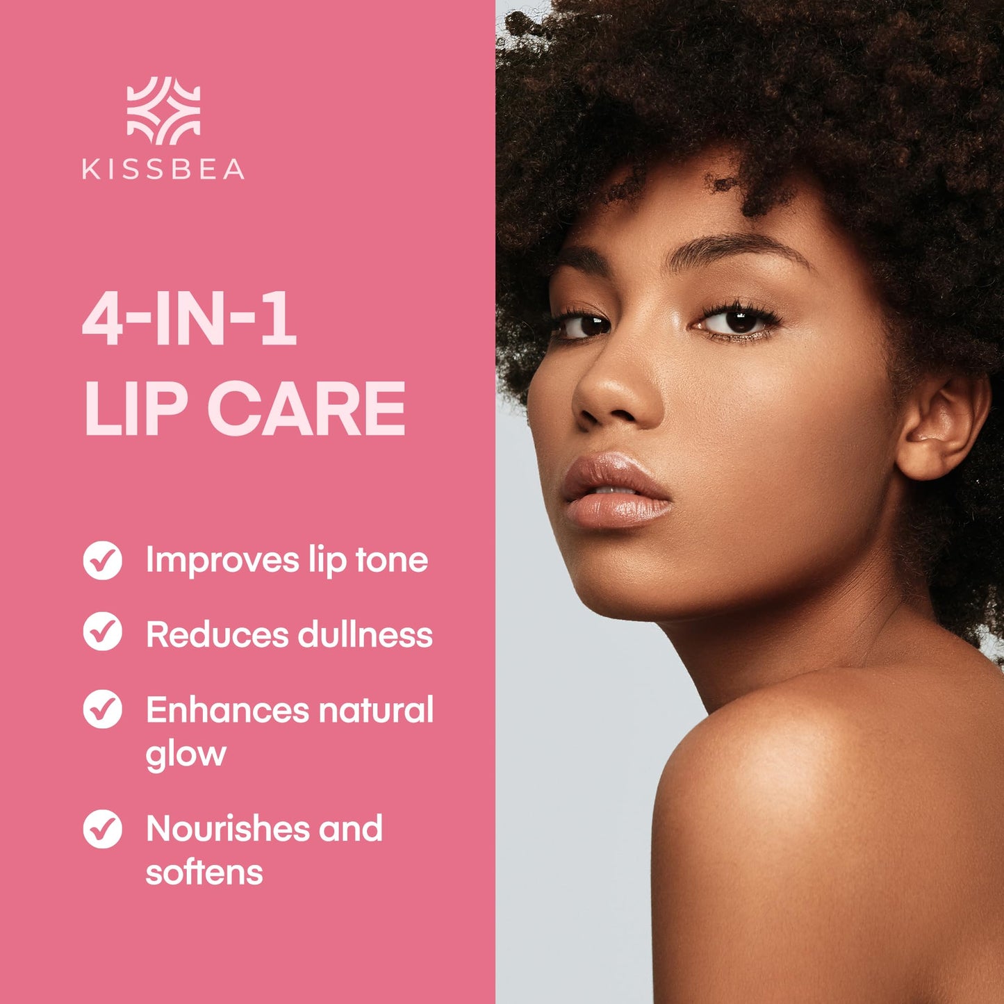 KissBea Lip Lightening for Dark Lips: for Smokers, Dry or Uneven-Toned Lips – Restores Natural Look & Moisture with VC, Lemon Peel & Licorice – Refreshing Strawberry Scent – 15 mL