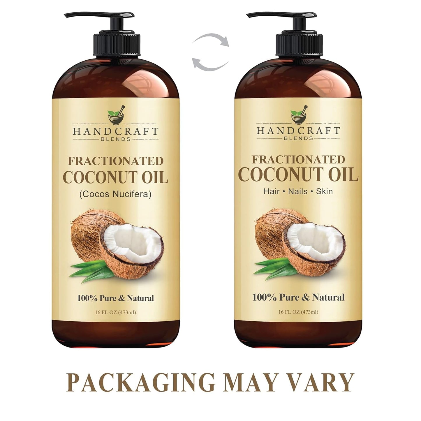 Handcraft Blends Fractionated Coconut Oil - 8 Fl Oz - 100% Pure and Natural - Premium Grade Carrier Oil for Skin and Hair - Hair and Body - Massage