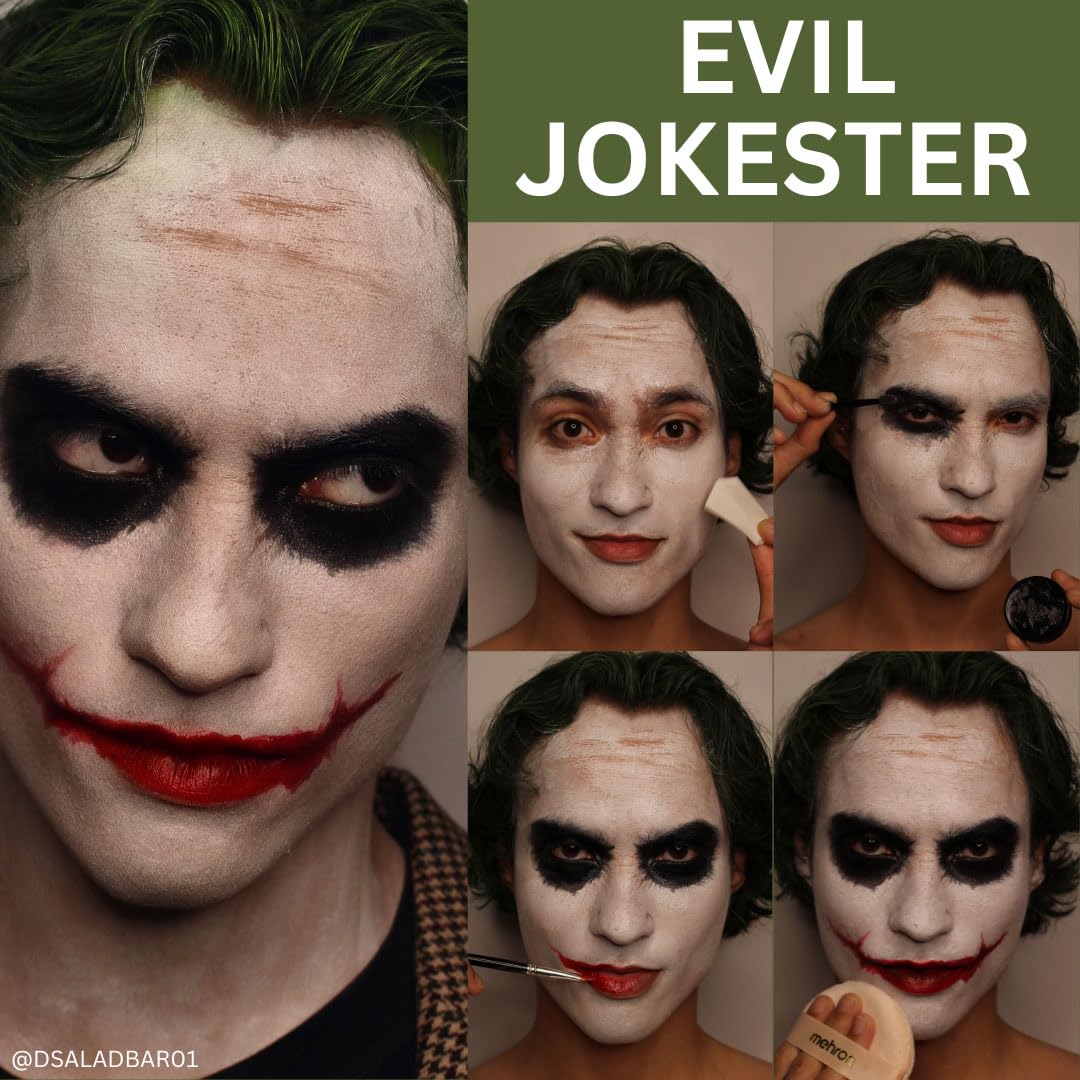 Mehron Makeup Premium Character Kits| Makeup Kits for Halloween & Cosplay| Made in the USA | Complete Kit | Includes all Tools & Instructions on How to Create the Look | (Evil Jokester)