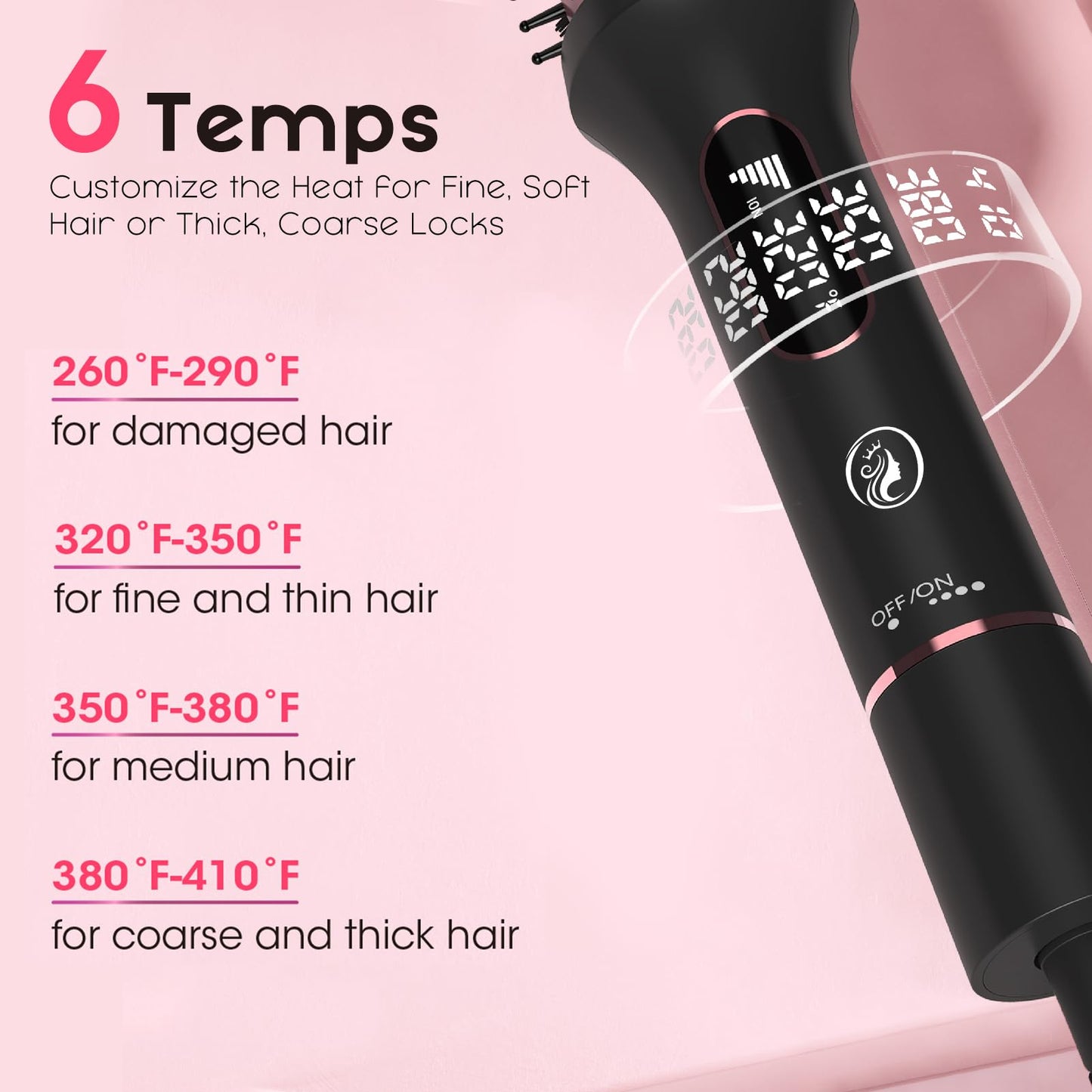 CINOSTAR Updated Version Heated Round Brush for Blowout Look Volumizer, 1.5 inch Styler Tool, 6 Temps Ionic Thermal Brush, Fast Heating, Dual Voltage for Travel, Purple