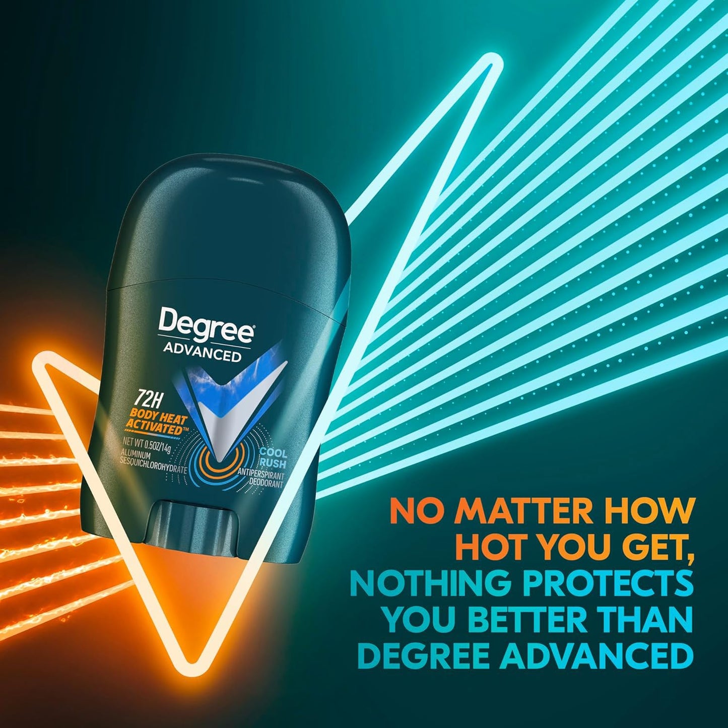 Degree Men Travel Deodorant, Bulk, Cool Rush 24-Pack – 72H Body Heat Activated Mini Antiperspirant, 0.5 Oz Ea