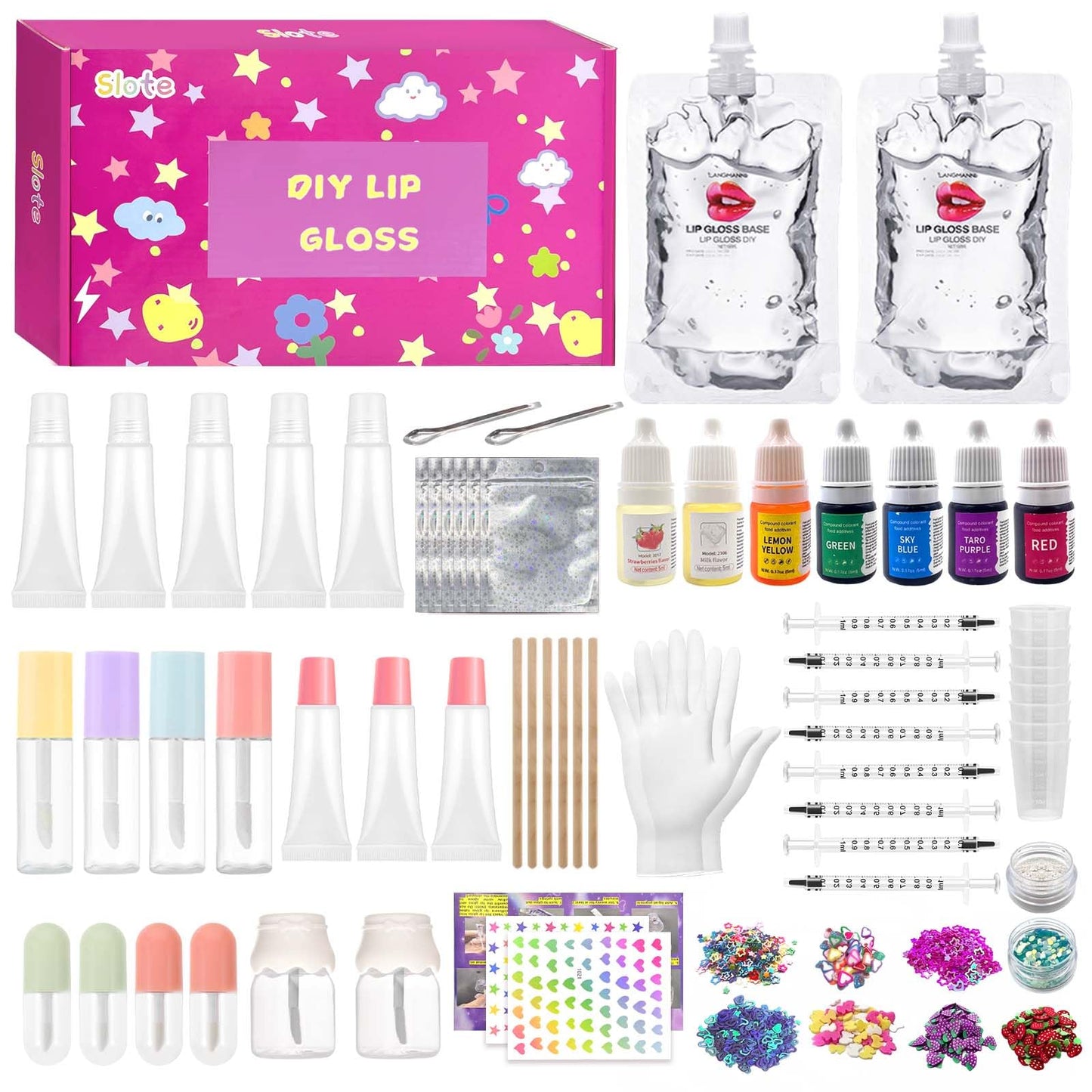 Lip Gloss Making Kit, 70PCS Diy Lip Gloss Kit, Beginner Lip Gloss Set, Make Your Own Lip Gloss Kit, Glitter Lip Gloss, Lip Gloss Kit for Girls, Lipgloss Sets for Girls Gifts