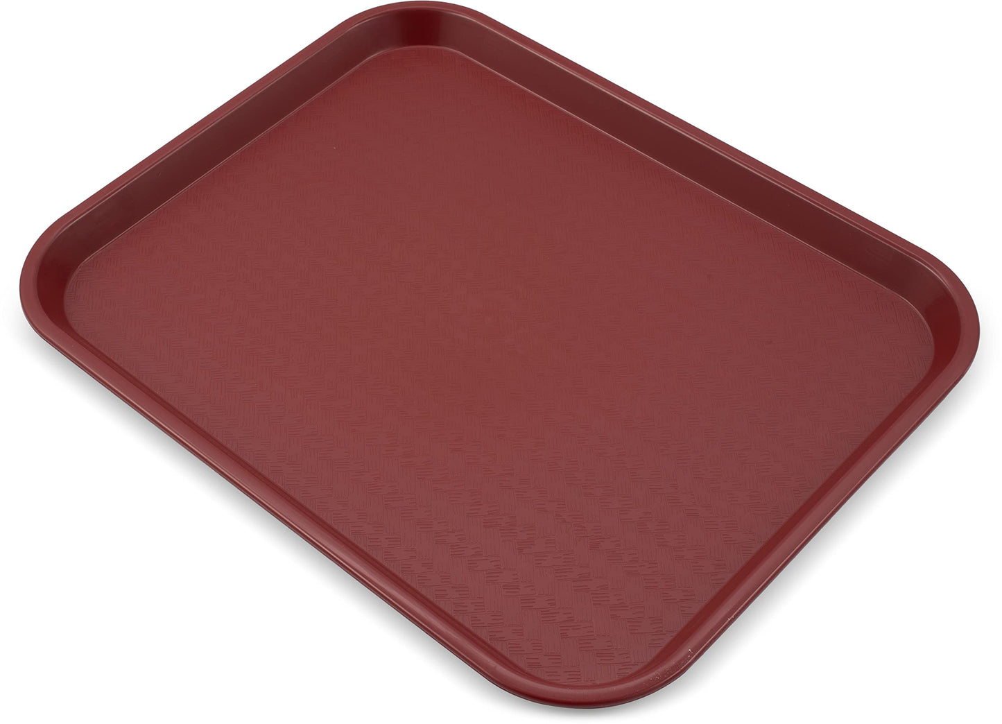 Carlisle FoodService Products Fast Food Cafeteria Tray 14" x 18", Durable Polypropylene with Slip-Resistant Surface, Stackable for Cafes and Schools, BPA-Free, Burgundy