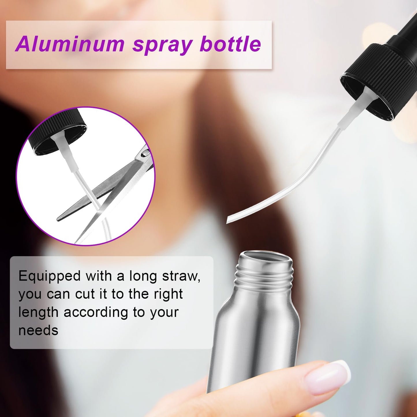 Tessco for you 2oz Aluminum Fine Mist Spray Bottles Reusable Metal Atomizer Bottles Empty Small Spray Bottle Storage Travel Size with Black Pump for Cosmetic Perfume Toner Face Essential Oil (18 Pcs)