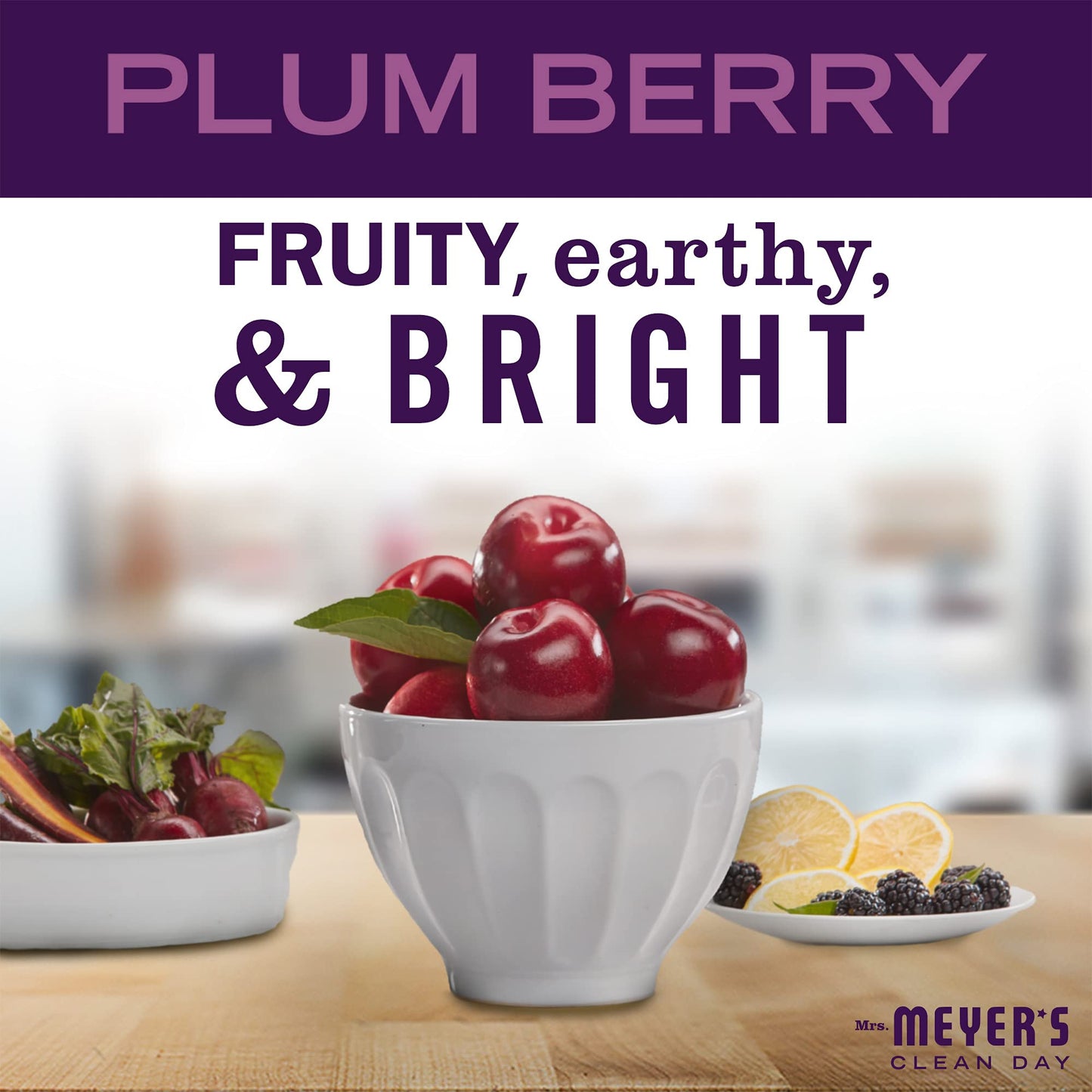 MRS. MEYER'S CLEAN DAY Body Lotion for Dry Skin, Non-Greasy Moisturizer Made with Essential Oils, Plum Berry, 16 fl. oz - Pack of 3
