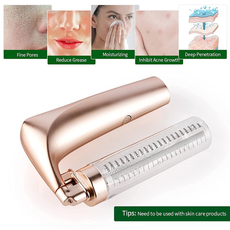 Elitzia Portable Hydro Facial Sprayer Face Steamer Cool Facial Mister Face Spray Moisturizing & Hydrating Humidifier Beauty Machine ET02 (Gold)