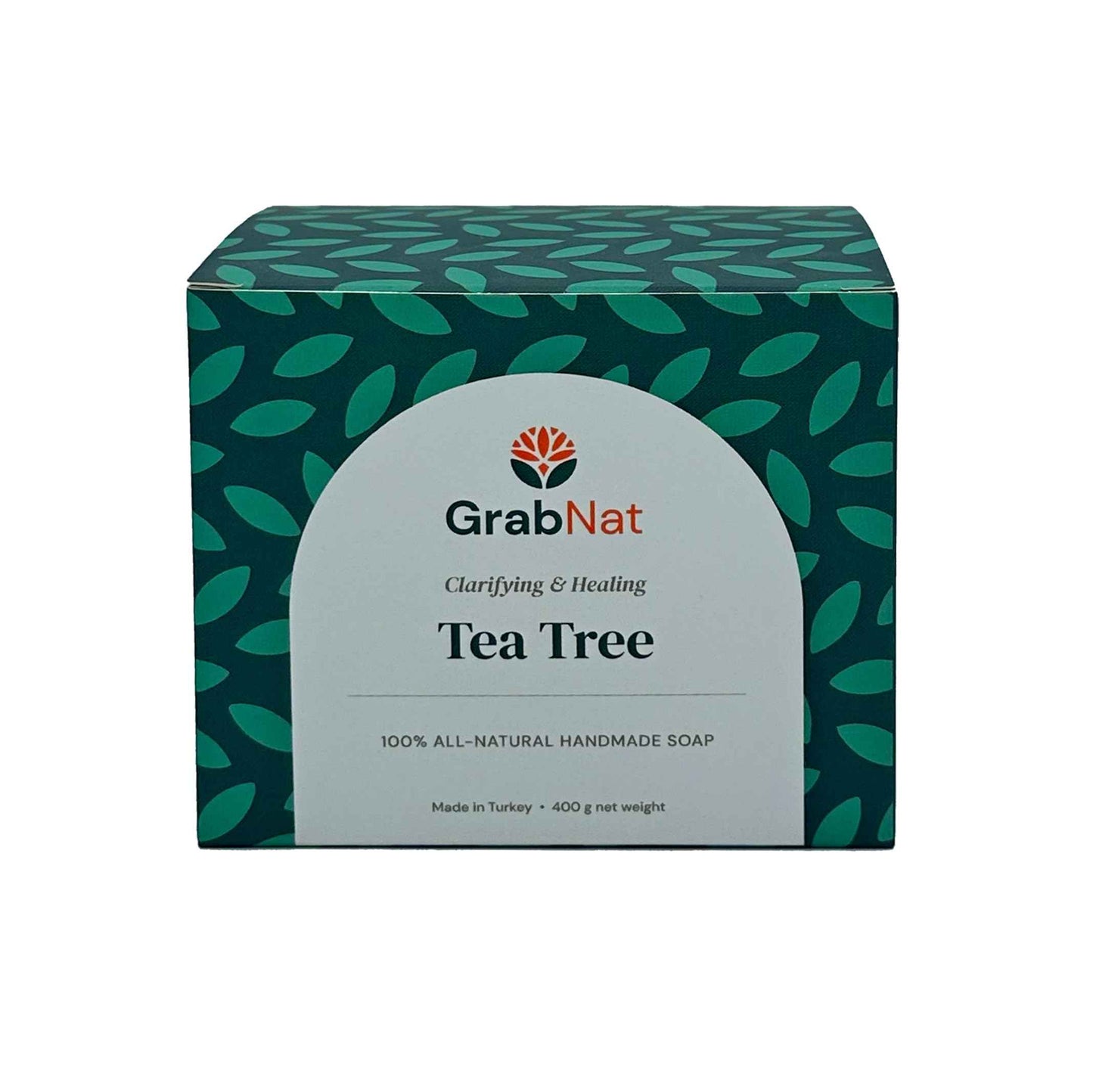 GrabNat 4-Pack Tea Tree Soap | Handmade, All-Natural, Cold-Processed | Made with Tea Tree Oil | For Face & Body, All Skin Types (4 x100grams / 4 x 3.5oz)