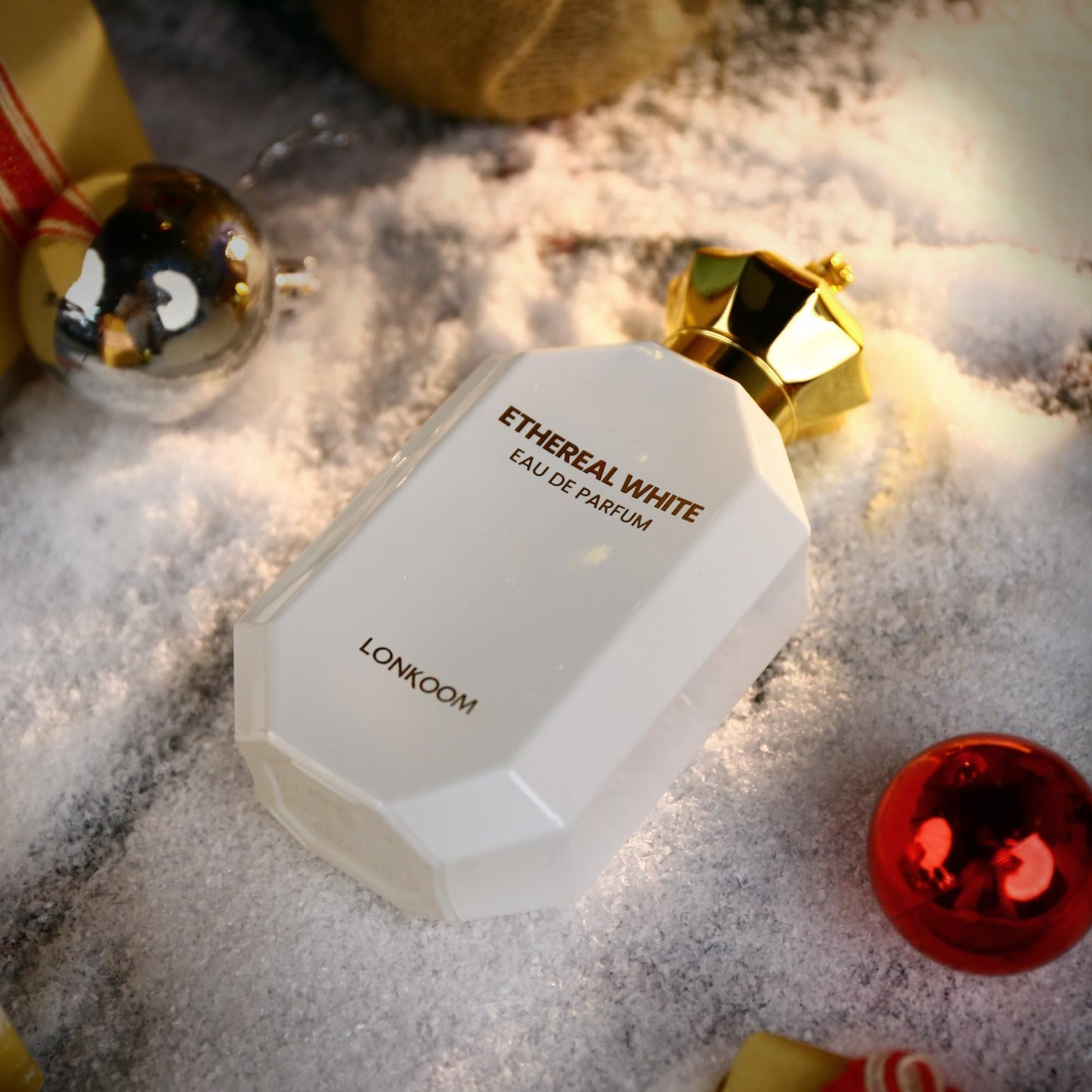 Lonkoom Ethereal White Perfume for Women, 3.4 Fl Oz/100ml Eau de Parfum Spray Long-Lasting Fragrance, Floral Fruity Gourmand Notes of Black Currant Pear Lris Jasmine Orange Blossom Praline, Vanilla