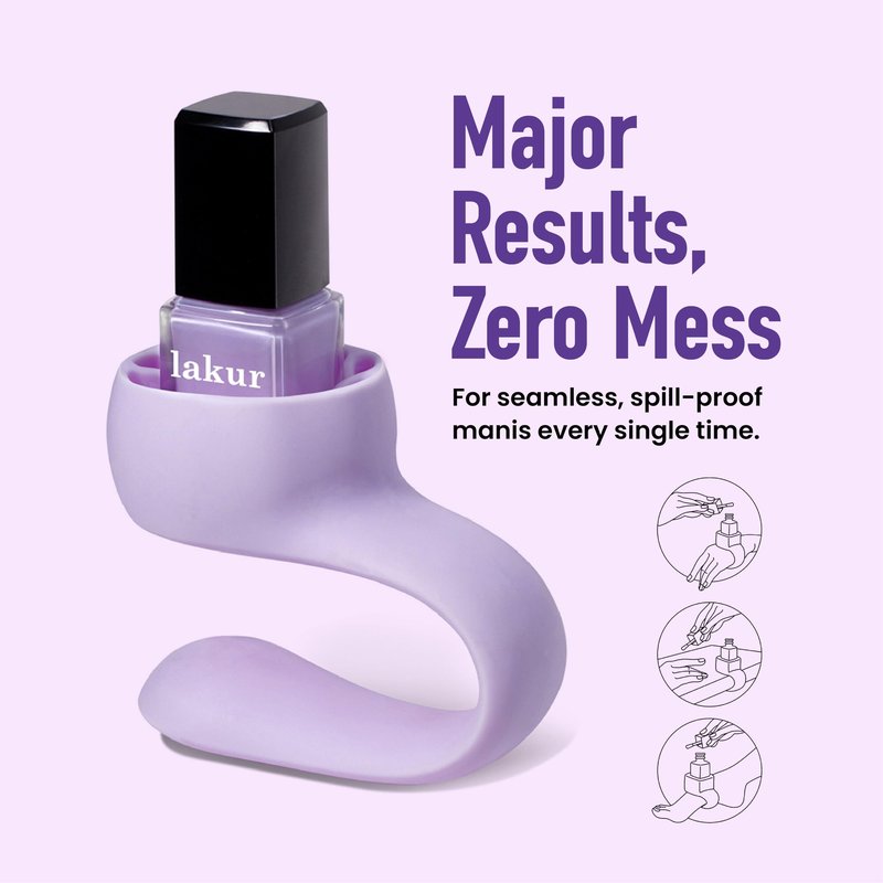 LONDONTOWN Violet Vibes Nail Polish Set - Perfecting Nail Veil #9, Sheer Lilac Tint, .40fl oz, with Bottle Service Polish Holder and Roll & Glow Cuticle Oil, Passionfruit for Dry Cracked Cuticle Care