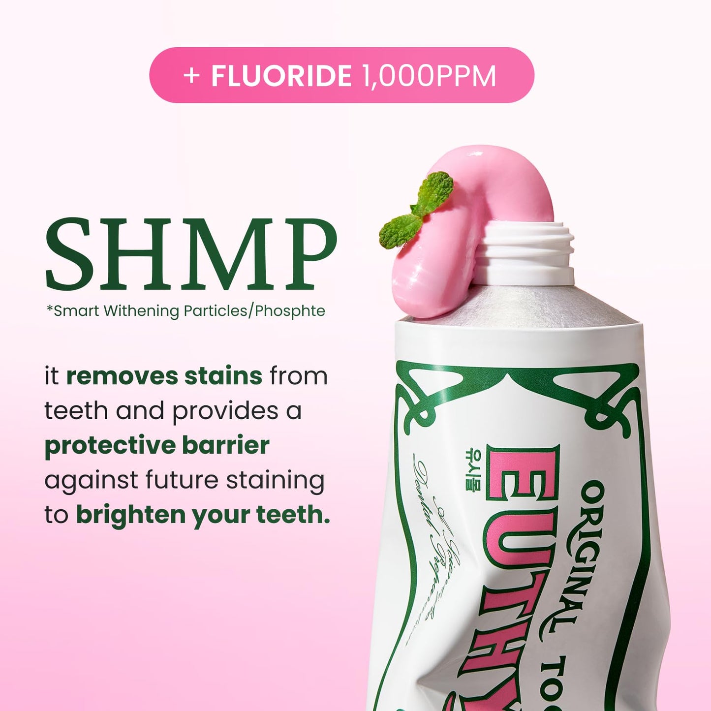 EUTHYMOL Whitening Toothpaste (3.7fl oz) - Stain Removal in 2 Weeks, Long-Lasting Freshness for Sensitive Gum & Teeth. Bad Breath, Cavity Prevention. Recyclable Aluminum Tube