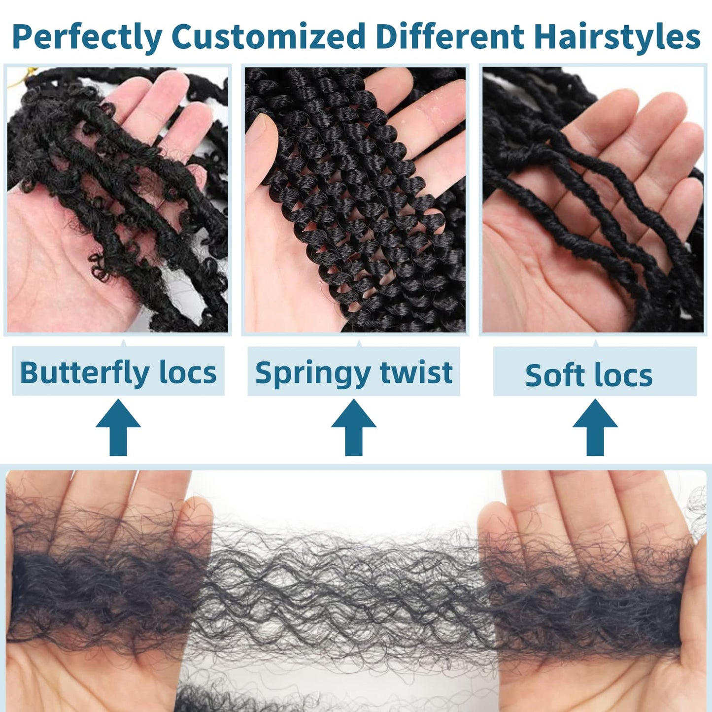 Springy Afro Twist Hair 36 Inch 8 Packs 1B Marley Hair Pre-fluffed Spring Twist Hair Twisted Up Kinky Twist Cuban Twist Crochet Hair Pre-separated Braiding Hair For Black Women (36inch, 1b, 8packs)