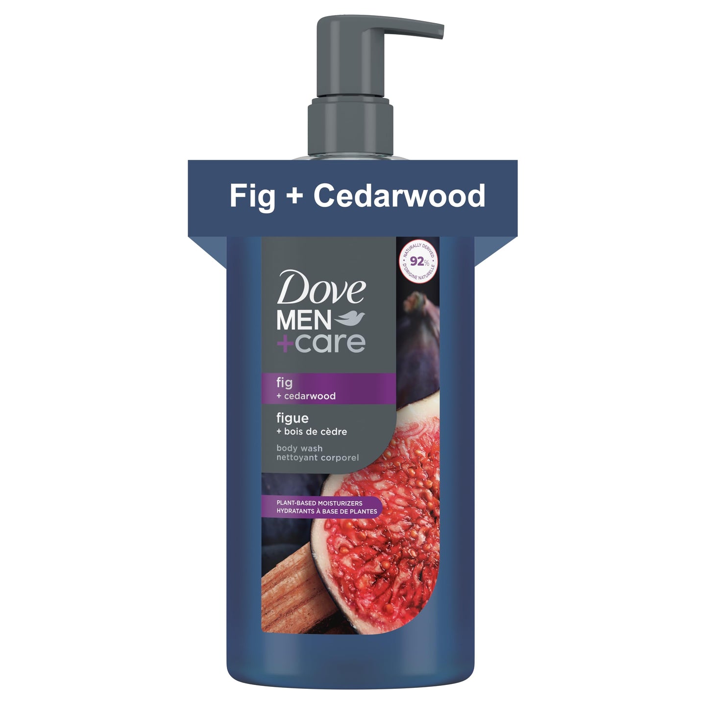 DOVE MEN Fig + Cedarwood Moisturizing Body Wash | #1 Dermatologist Body Wash for Men, Sulfate Free, Paraben Free, & Dye Free | 26oz