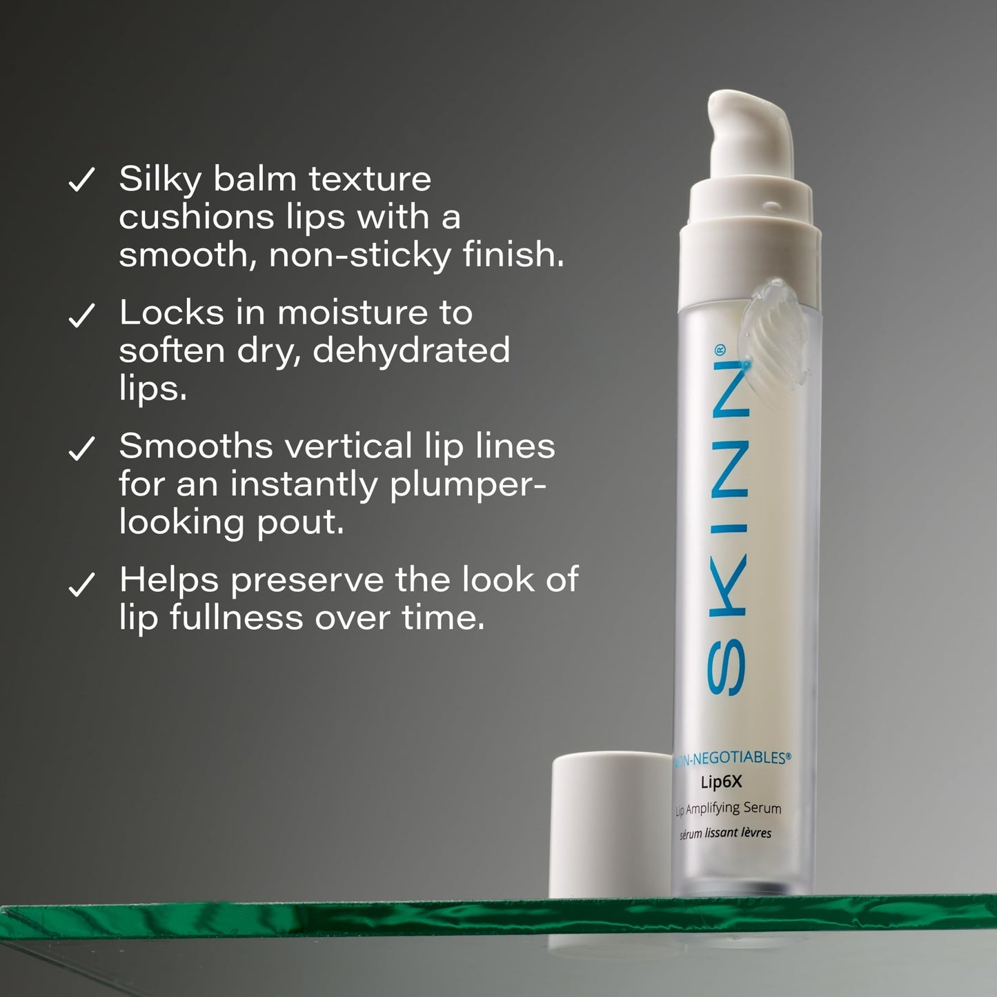 SKINN Lip Amplifying Serum, Lip6X with Peptides - Deep Moisturizing Serum Plumps, Hydrates & Smooths Lips & Boosts Collagen Production - Lip Care Products for Women