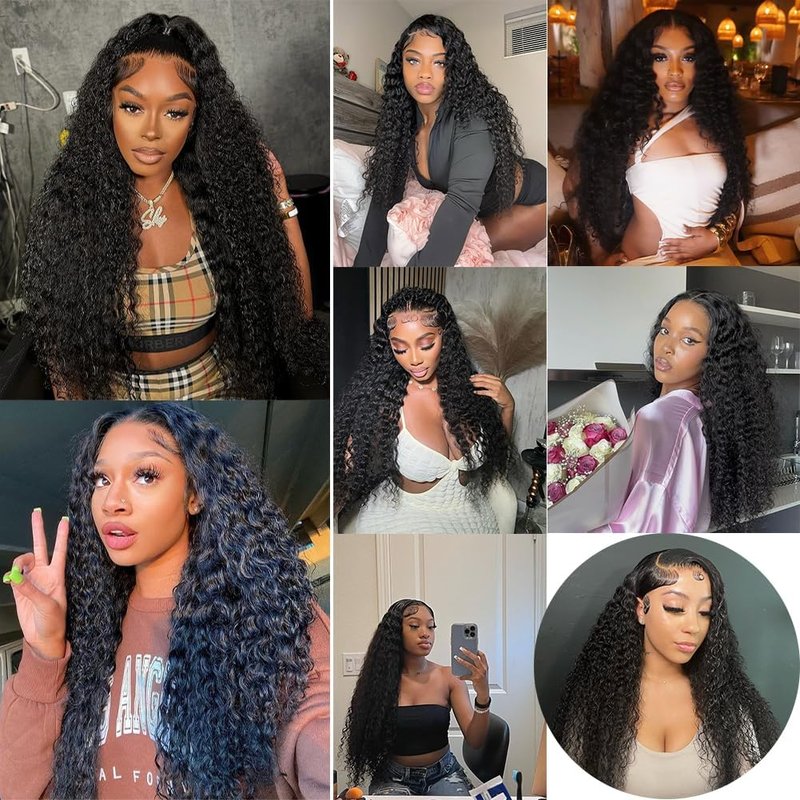UDesire Deep Wave Human Hair Bundles 24Inch 12 A Brazilian Deep Wave Bundles Human Hair 100% Unprocessed Virgin Hair Deep Curly Weave Extensions
