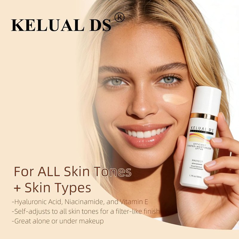 Anti-Aging Tinted Face Moisturizer - Sheer Sunscreen SPF 46 | Hydrating Skin Care, 1.7 oz