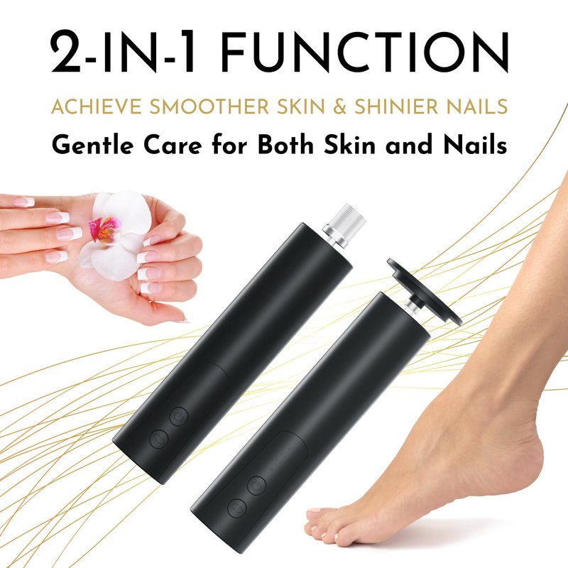 Electric Foot File Callus Remover - Rechargeable Professional Calloused Cracked Feet Sander Buffer Filer Tool - Adjustable Speed Heavy Duty Heel Dead Dry Skin Scrubber Grinder Pedicure Shaver Drill