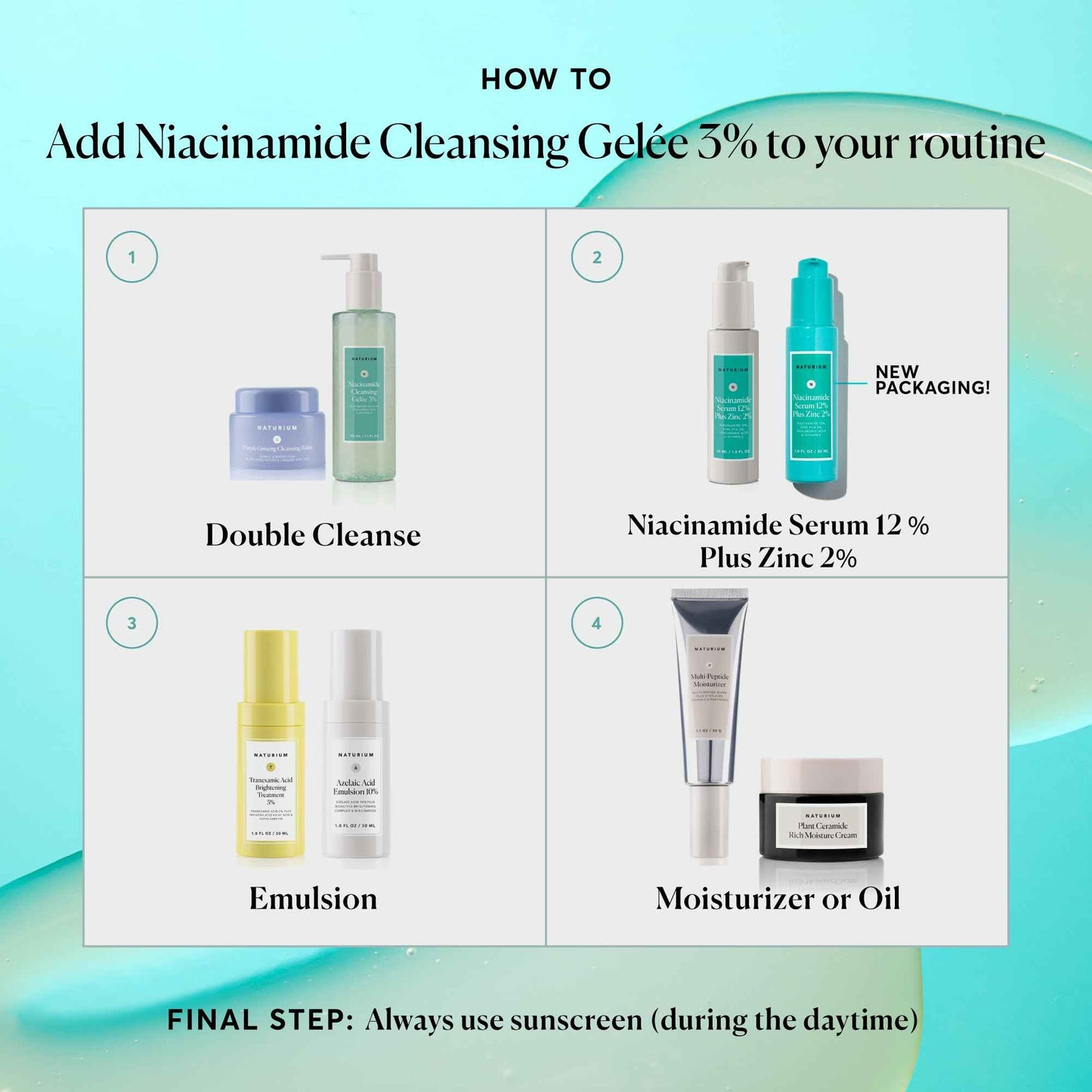 Naturium Niacinamide Cleansing Gelée 3% Plus Hyaluronic Acid & Vitamin C, Gentle & Smoothing Face Wash, 7.1 oz