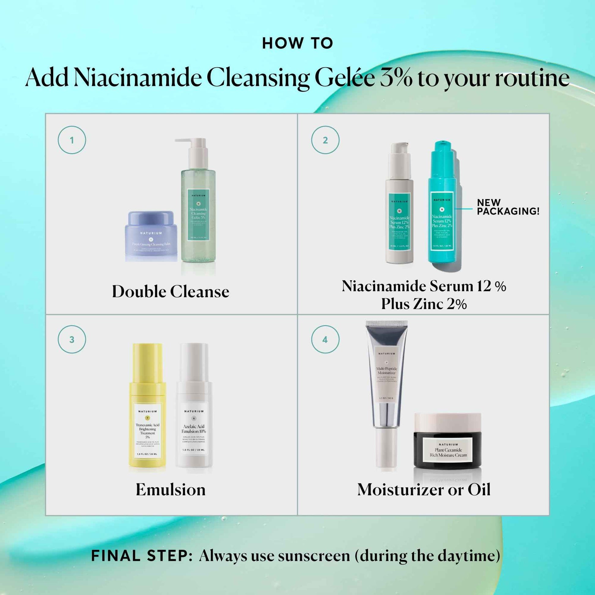 Naturium Niacinamide Cleansing Gelée 3% Plus Hyaluronic Acid & Vitamin C, Gentle & Smoothing Face Wash, 7.1 oz