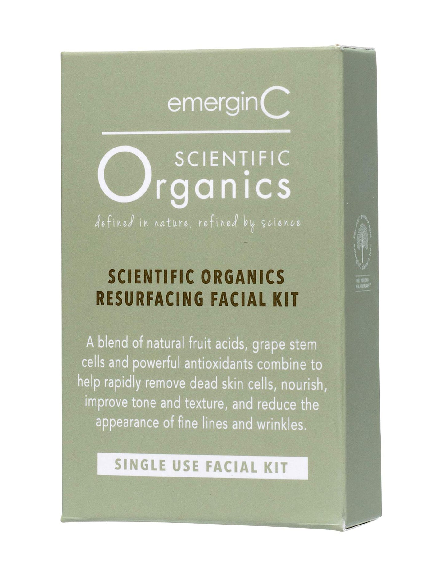 emergin C Scientific Organics Resurfacing Facial Kit - Single-Use Exfoliating Skincare Set for Removing Dead Skin Cells + Reducing Appearance of Wrinkles - DIY Facial Kit