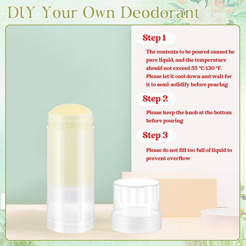 Teenyyou 30 Pcs 60ml/2oz Empty Deodorant Containers Twist Up Filling Bottle Refillable Plastic Deodorant Holder Tube for Homemade Lipstick Sunscreen Balm Lotion Bar (Translucent)