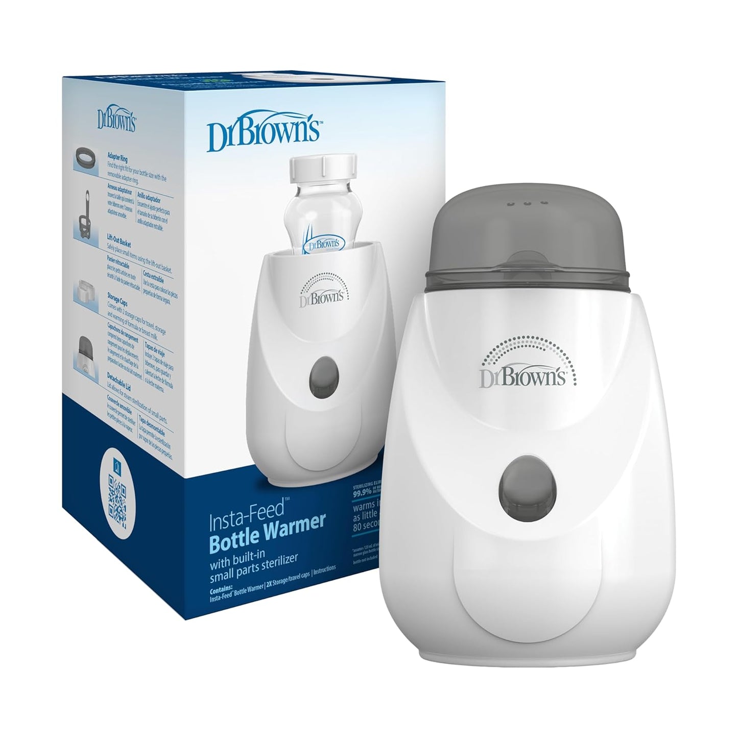 Dr. Brown's Baby Bottle Warmer & Sterilizer - BPA-Free Plastic | Fast Heating for Bottles & Food Jars