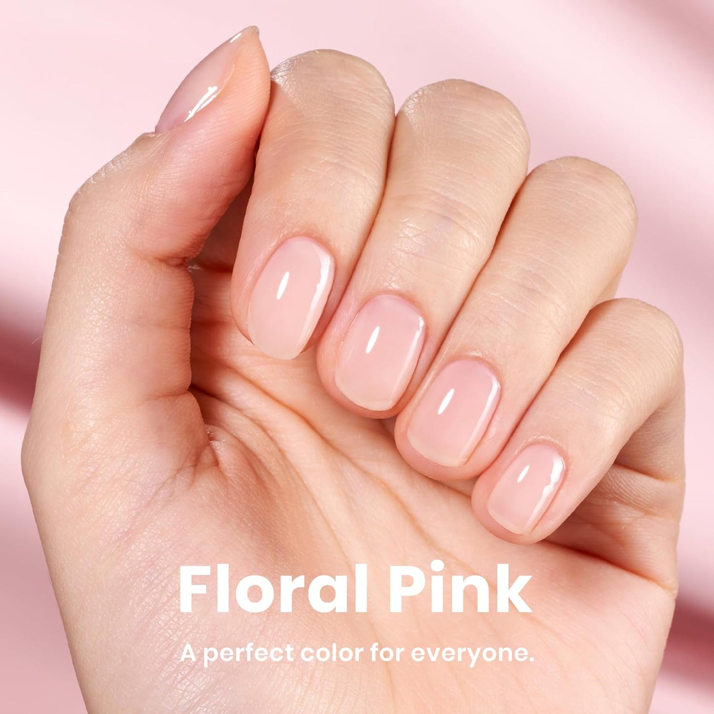 Nude Nail Polish | Pink Jelly Nail Concealer & Quick-Dry Natural Strengthener for Thin Nails - 0.51 FL OZ