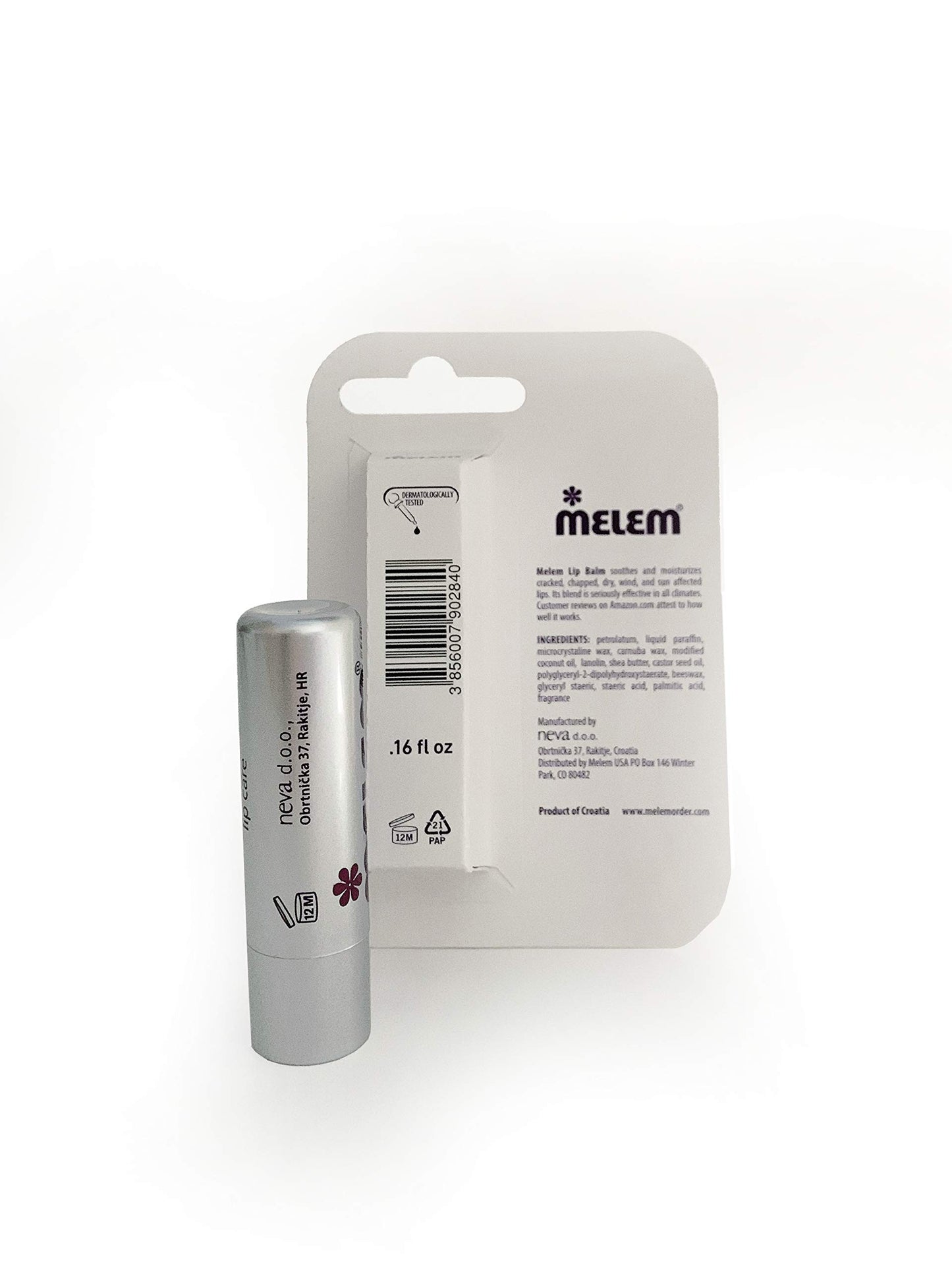 Melem Skin and Lip Balm with Lanolin, Combo Pack, Two Mini Tins (each .34 oz.), One Large Tin (1.2 oz.) and Two Sticks (each .16 oz.)