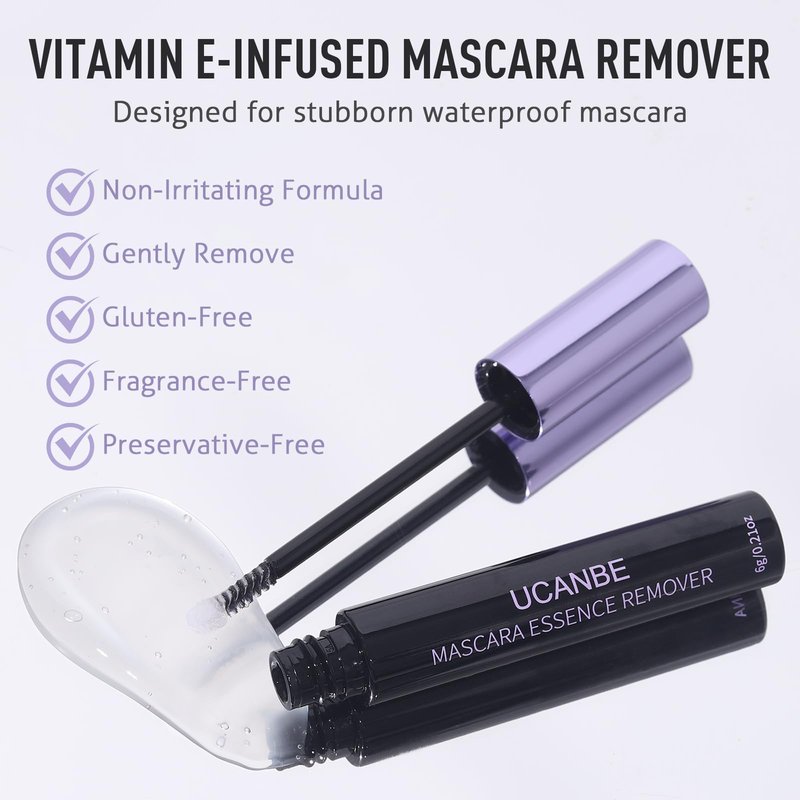UCANBE Volumizing Mascara & Eyelash Remover Gift Set - Waterproof, Smudge-Proof Long-Lasting Black Mascara & Nourishing Lash Remover Eye Makeup Kit- Ideal Travel Companion, Gentle for Sensitive Eyes