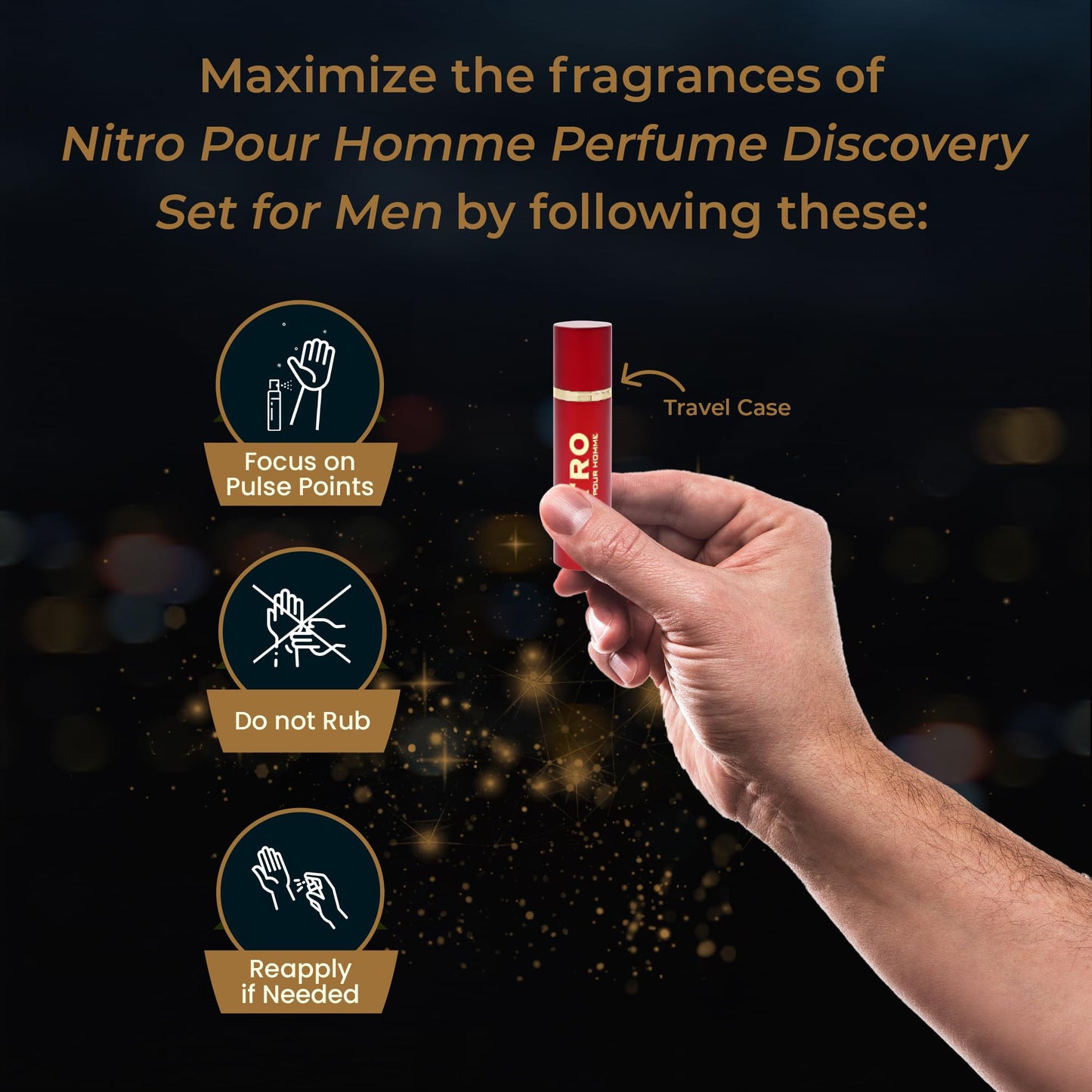 Dumont Nitro Pour Homme Perfume Discovery Set for Men Mini Travel Sprays 8 x 0.34 Fl Oz
