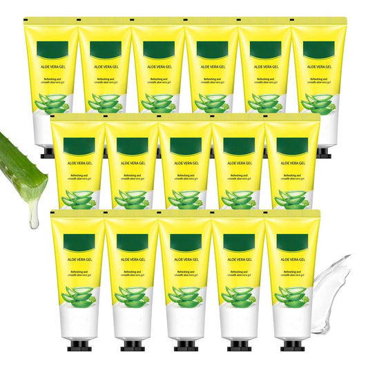 JunKuJK 16PCS Aloe Vera Gel for Face,Made within 100% Organic Aloe Vera Gel,Natural Hydrating Pure Vera Moisturizer for Soothing Skincare,Moisturizing Aloe Lotion for Skin,Face,After Sun Care,16.93oz