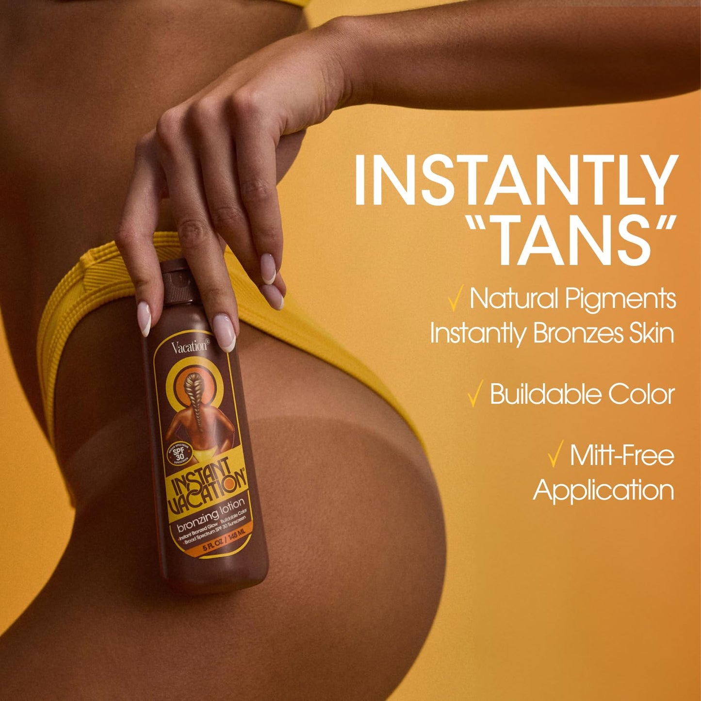 Instant Vacation SPF 30 Bronzing Lotion and Air Freshener Bundle, 5 Fluid Ounces - Bronzing Sunscreen, Buildable Color, Lightweight, Broad Spectrum, Evens Skin Tone, Vegan