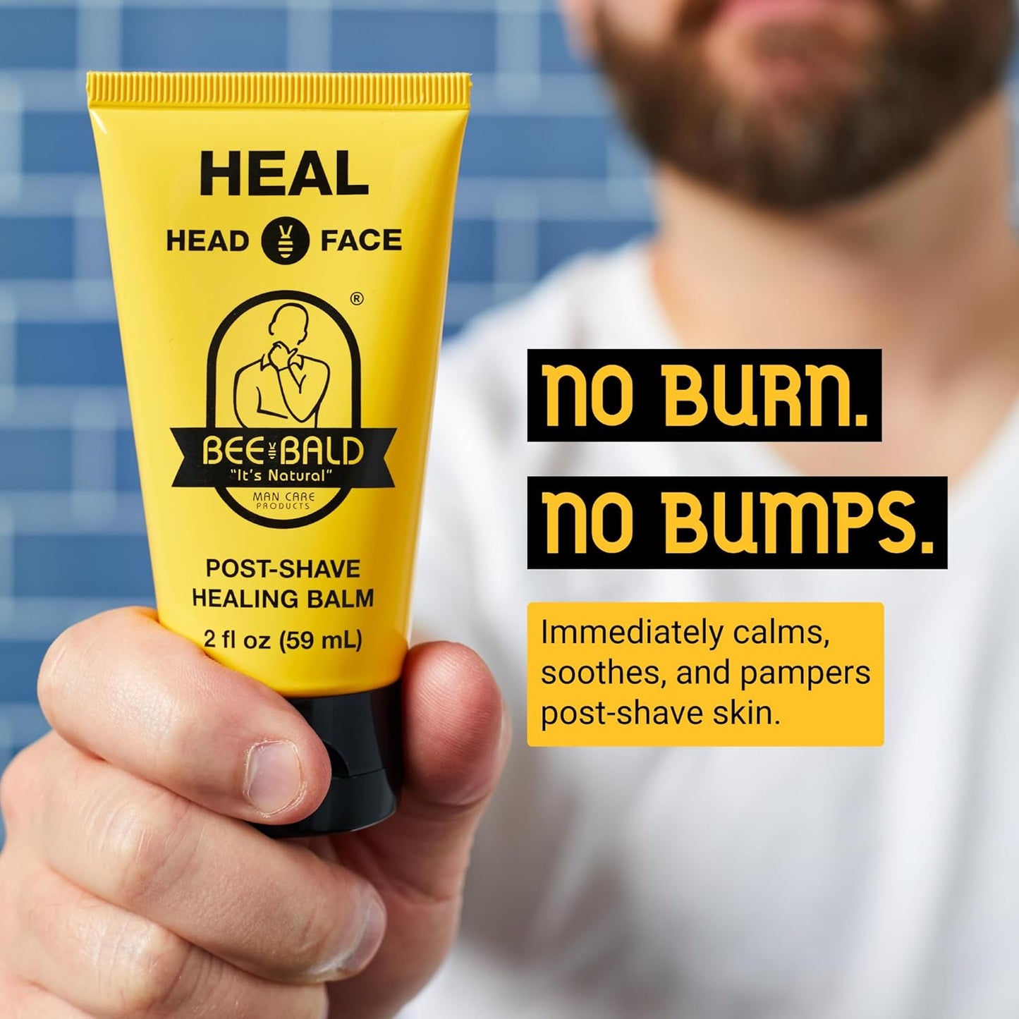 Bee Bald 4-Pack | Premium Shave Cream, Post-Shave Balm & SPF Moisturizer Set - Perfect for Smooth Skin