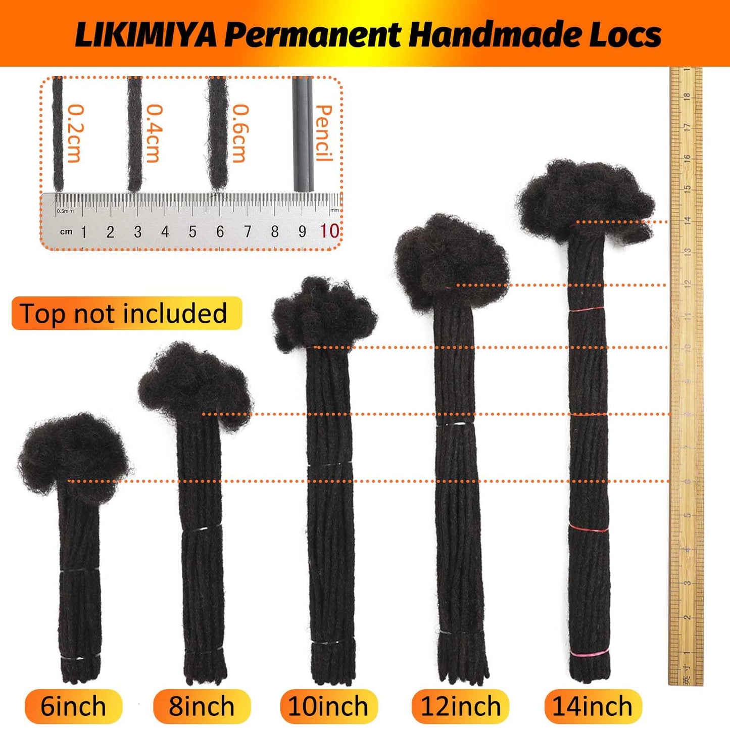 #30 Auburn Brown Loc Extensions Human Hair Dreads Extensions Dreadlock Extensions Human Hair Locs Extensions for Men Women Kids 0.4 cm 6 Inch 30 Strands Real Human Hair Locs Handmade Permanent Locs